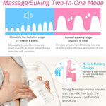 Portable Breast Feeding Pump Nursing Breast Massage With 2 Modes And 9 Suction Levels