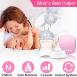 Portable Breast Feeding Pump Nursing Breast Massage With 2 Modes And 9 Suction Levels